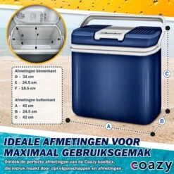 Coazy Koelbox 24L Elektrisch 12v 230 Volt - Met ECO Modus Voor Auto & Camping - Elektrische Frigobox Klein - Verkoelt En Verwarmt - Eco Modus - MiniBar - Electrische Mini Koelkast -Buiten Kamperen Apparatuur 1200x1200 1823