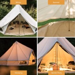 Skandika Tipii 400 Canvas Tent – Tipi-tenten – 8 Persoons Familietent - Campingtent – Muggengaas – 250 Cm Stahoogte – 400 Cm Diameter – 4000 Mm Waterkolom – Indische Tent, Partytent, Festivaltent – Outdoor, Camping, Tuin – Kamperen – Wit -Buiten Kamperen Apparatuur 1200x1200 198