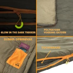 Dutch Mountains Slaapzak Vlieland XL - Grote Katoenen 210 X 80cm Lichtgewicht - Incl. Tasje En Tochtstrip -Comfortzone: 5-8 Graden- -Buiten Kamperen Apparatuur 1200x1200 2008