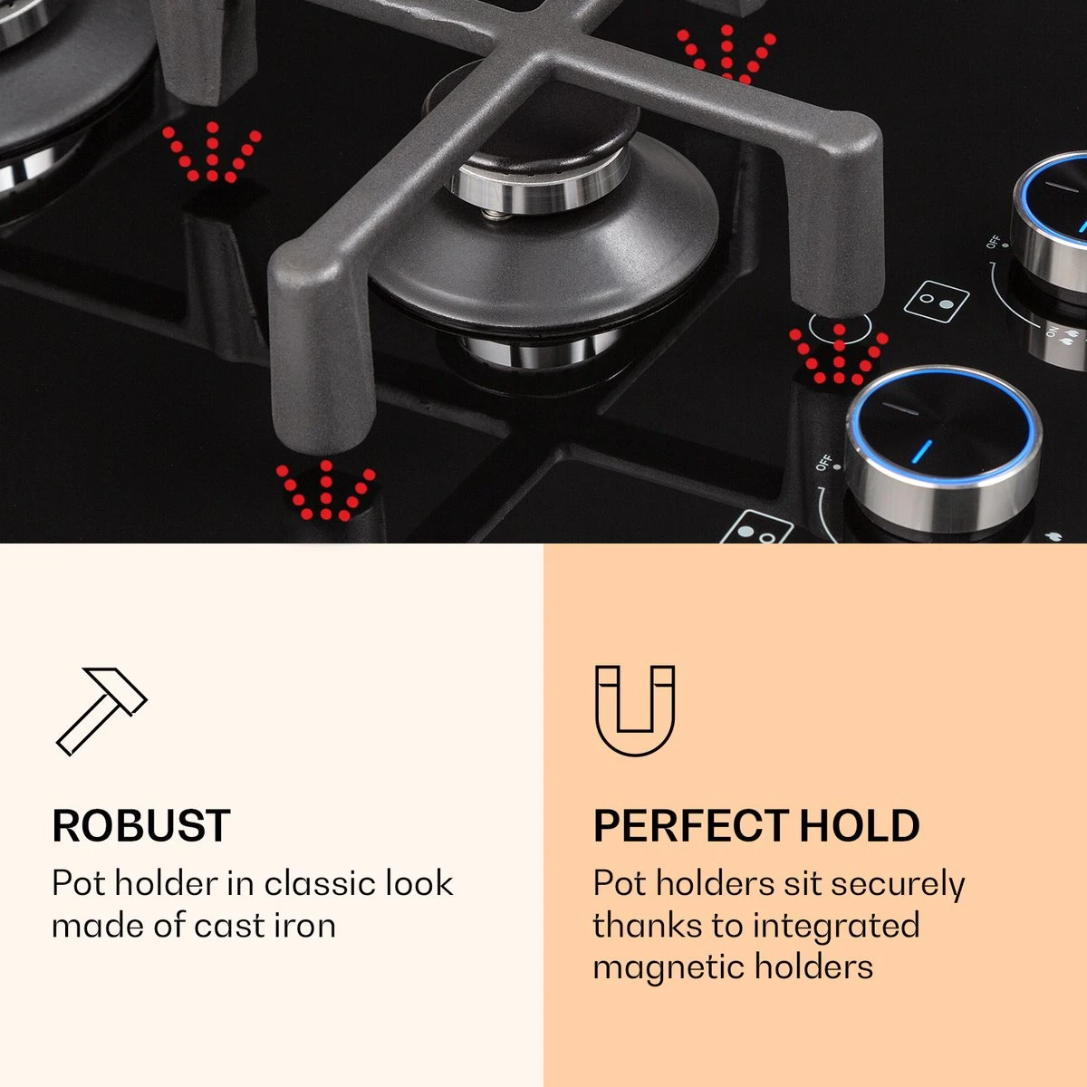 Illuminosa Domino Gaskookplaat 2-pits Sabaf Branders Glaskeramiek 4 Illuminosa Domino Gaskookplaat 2-pits Sabaf Branders Glaskeramiek - Afbeelding 2