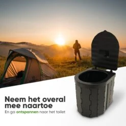 KNGZ Outdoor Gear – Camping Toilet – Nieuw Model – Biologisch Afbreekbare Zakjes – Opvouwbare Camping Toilet Met Deksel – Camping Toilet Hoge Zit – Draagbare WC Emmer Volwassen – Draagbaar Mobiel Potje – Nachtemmer – Opvouwbaar Toilet – Kamperen -Buiten Kamperen Apparatuur 1200x1200 2171