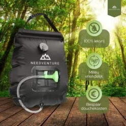 Needventure Solar Douche - Camping Douchezak - Buiten Douche - Tuindouche - Inclusief Thermometer - Waterzak Met Douchekop - 20L - Zwart -Buiten Kamperen Apparatuur 1200x1200 2177