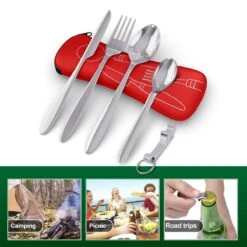 Roestvrij Staal Bestek (kampeerset) – Draagbare Reislepels, -vork En -mes Voor Festivals, Camping Of Trektochten - Wordt Geleverd Met Een Neopreen Draagtasje Met Een Lichtgewicht Flesopener 8 Roestvrij Staal Bestek (kampeerset) – Draagbare Reislepels, -vork En -mes Voor Festivals, Camping Of Trektochten - Wordt Geleverd Met Een Neopreen Draagtasje Met Een Lichtgewicht Flesopener -Buiten Kamperen Apparatuur 1200x1200 2193