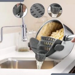 SensaHome- Siliconen Vergiet - Keuken Afgietdeksel - Afgiethulp - Siliconen - BPA Vrij - Grijs -Buiten Kamperen Apparatuur 1200x1200 2259