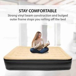 Merkloos Avenli 88030 Hoog Verhoogd Gevlokt Luchtbed | Queensize | Ingebouwde Pompen | Snelle En Gemakkelijke Inflatie -Buiten Kamperen Apparatuur 1200x1200 249