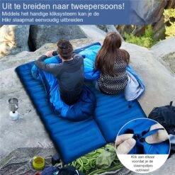 Hikr® Slaapmat 10cm+ Dikte - Comfortabel Luchtmatras - Zelfopblazend Met De Voet - TPU+40D Nylon - Slaapmatje Eenpersoons En Uit Te Breiden Tot Tweepersoons - Slaapmat Met Ingebouwde Pomp -Buiten Kamperen Apparatuur 1200x1200 252