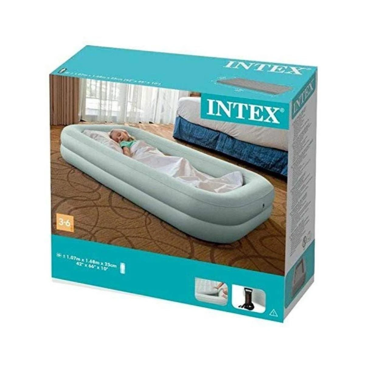Intex Luchtbed - Kinder Reisbed - 1 Persoons - Slaapgedeelte: B71 X L132 X H10 - Met Reparatieset 9 Intex Luchtbed - Kinder Reisbed - 1 Persoons - Slaapgedeelte: B71 X L132 X H10 - Met Reparatieset - Afbeelding 7