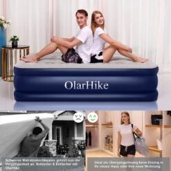 OlarHike Queen Size Luchtmatras Met Geïntegreerde Elektrische Pomp, Zelfopblazend Luchtbed, Voor 2 Personen, Premium Gastenbed, Opblaasbaar Matras Voor Camping Of Thuisgebruik, 203 X 152 X 46 Cm -Buiten Kamperen Apparatuur 1200x1200 353