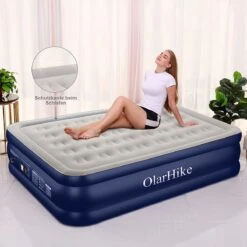 OlarHike Queen Size Luchtmatras Met Geïntegreerde Elektrische Pomp, Zelfopblazend Luchtbed, Voor 2 Personen, Premium Gastenbed, Opblaasbaar Matras Voor Camping Of Thuisgebruik, 203 X 152 X 46 Cm -Buiten Kamperen Apparatuur 1200x1200 354