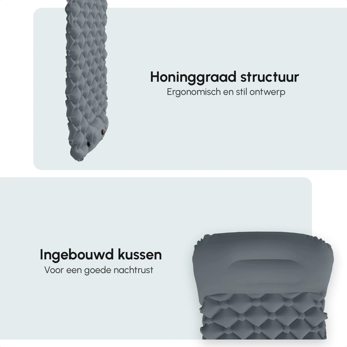 AirFeel Opblaasbaar Slaapmatje - Ingebouwde Pomp En Kussen - Lichtgewicht - 196 X 60 X 6cm - Gray 4 AirFeel Opblaasbaar Slaapmatje - Ingebouwde Pomp En Kussen - Lichtgewicht - 196 X 60 X 6cm - Gray - Afbeelding 2
