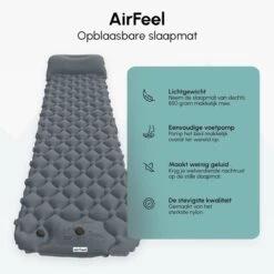 AirFeel Opblaasbaar Slaapmatje - Ingebouwde Pomp En Kussen - Lichtgewicht - 196 X 60 X 6cm - Gray 13 AirFeel Opblaasbaar Slaapmatje - Ingebouwde Pomp En Kussen - Lichtgewicht - 196 X 60 X 6cm - Gray -Buiten Kamperen Apparatuur 1200x1200 382