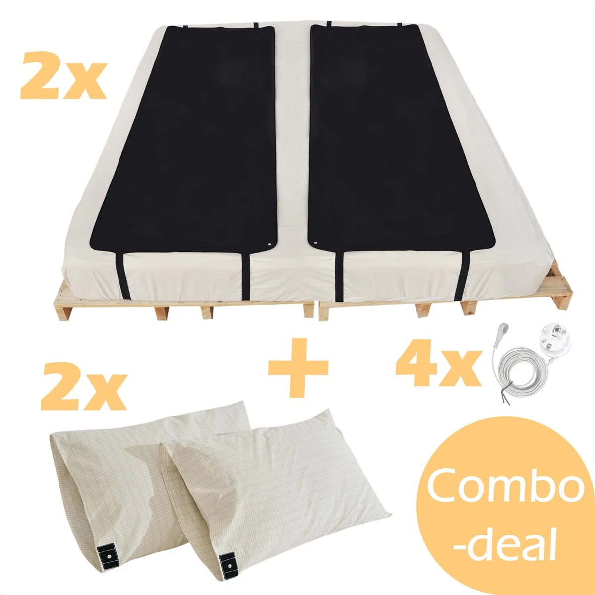 Earthle Volledige Earthing Tweepersoons Aardingsset - 2x Slaapmat + 2x Kussensloop - Aardingsmat - Aarden - Earthing Mat - Aarding - Grounding Mat - Kussensloop - Aardingskussensloop - Combo Deal 3 Earthle Volledige Earthing Tweepersoons Aardingsset - 2x Slaapmat + 2x Kussensloop - Aardingsmat - Aarden - Earthing Mat - Aarding - Grounding Mat - Kussensloop - Aardingskussensloop - Combo Deal