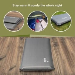 Skandika Easy Single Zelfopblaasbaar Slaapmat – Slaapmat – Slaapmat Zelfopblazend – Logeerbed – Polyester, PVC - Premium Zelfopblazend Luchtbed, Antislip-materiaal, Ideaal Voor Camping – Outdoor, Camping – Kamperen – 196 X 60 X 10 Cm – 3.2kg - Grijs -Buiten Kamperen Apparatuur 1200x1200 459