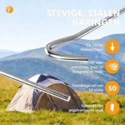 Stalen Haringen Set Van 50st. - Premium Staal - Grondanker - Tent Haring - Grondhaken - Tent Spijker - 20cm Lang - 3cm Haak - 3,5mm Premium Dikte Tentharing - Groots® 9 Stalen Haringen Set Van 50st. - Premium Staal - Grondanker - Tent Haring - Grondhaken - Tent Spijker - 20cm Lang - 3cm Haak - 3,5mm Premium Dikte Tentharing - Groots® -Buiten Kamperen Apparatuur 1200x1200 531