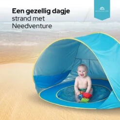 Needventure Baby Strandtent - Pop Up Tent - Windscherm Strand - Camping Strandtentje - Speeltent - Blauw -Buiten Kamperen Apparatuur 1200x1200 614