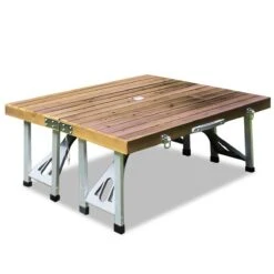 Merkloos Deuba Picknicktafel Campingtafel - Opvouwbaar Voor 4 Personen - Hout En Aluminium -Buiten Kamperen Apparatuur 1200x1200 965