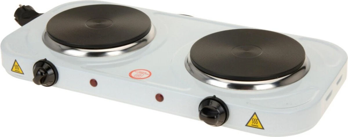 Orange85 Kookplaat - Elektrisch - 2 Pits - Kampeer Accessoires - Wit - 48x27x5cm - Metaal - Fornuis - Vrijstaand 3 Orange85 Kookplaat - Elektrisch - 2 Pits - Kampeer Accessoires - Wit - 48x27x5cm - Metaal - Fornuis - Vrijstaand