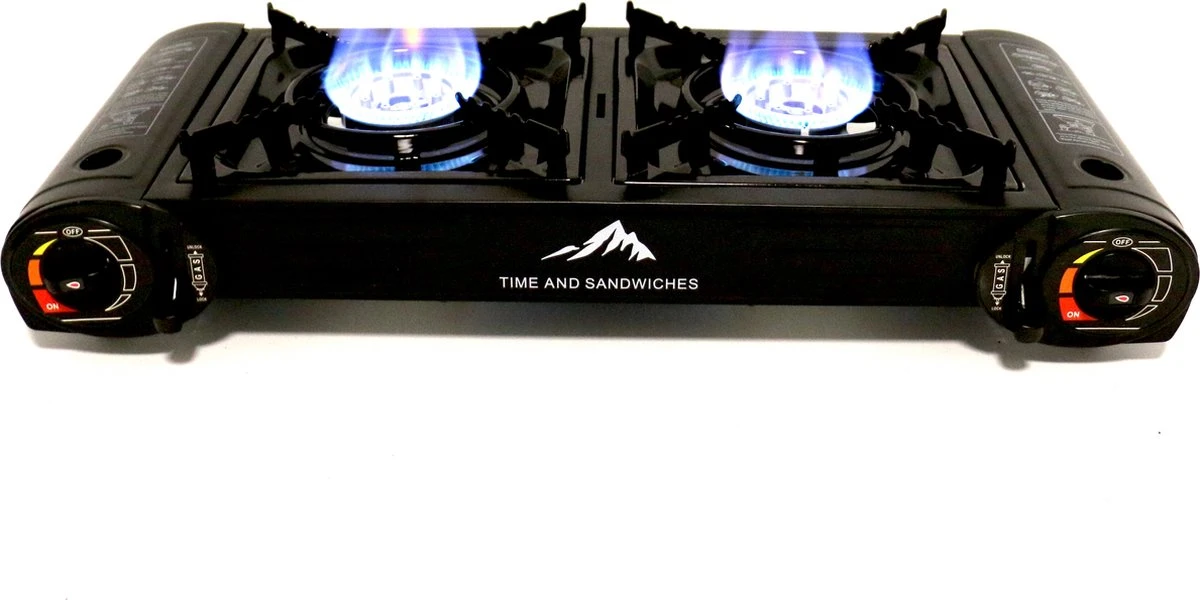 T&S - Draagbaar Dubbel Gasvuur Met Grillplaat - Camping Kooktoestel - Kookstel - Bakplaat - Gasfornuis - 2 Pits - Elektrische Ontsteking - Kookvuur - Kampeer Vuur 7 T&S - Draagbaar Dubbel Gasvuur Met Grillplaat - Camping Kooktoestel - Kookstel - Bakplaat - Gasfornuis - 2 Pits - Elektrische Ontsteking - Kookvuur - Kampeer Vuur - Afbeelding 5