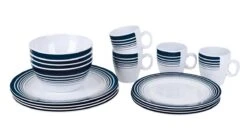 Bo-Camp - Servies - Classic - 16-Delig - Wit/Navy 16 Bo-Camp - Servies - Classic - 16-Delig - Wit/Navy -Buiten Kamperen Apparatuur 1200x675 17