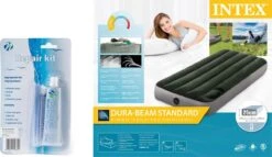 Intex Luchtbed - Downy - Formaat: Cot - B76 X L191 X H25 Cm - Ingebouwde Voetpomp- Met Reparatieset -Buiten Kamperen Apparatuur 1200x693