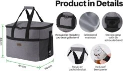 Packaway 4 Laags Geïsoleerde Koeltas - Lunchtas 40 Liter - Grijs -Buiten Kamperen Apparatuur 1200x699 2
