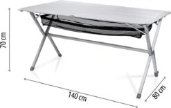 Campart Campingtafel XL TA-0806 - Opvouwbaar, Lichtgewicht En Met Verstelbare Poten - Kampeertafel Inklapbaar Inclusief Opbergtas - 140 X 80 X 70 Cm - Wit -Buiten Kamperen Apparatuur 1200x756 4