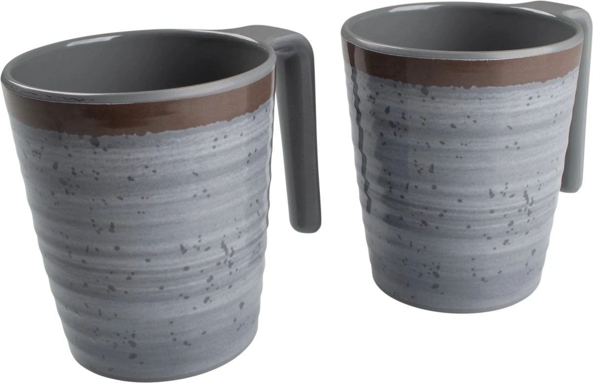 Bo-Camp - Mok - Halo - L - 4 Stuks - Grijs 4 Bo-Camp - Mok - Halo - L - 4 Stuks - Grijs - Afbeelding 2