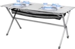 Campart Campingtafel XL TA-0806 - Opvouwbaar, Lichtgewicht En Met Verstelbare Poten - Kampeertafel Inklapbaar Inclusief Opbergtas - 140 X 80 X 70 Cm - Wit -Buiten Kamperen Apparatuur 1200x793 7