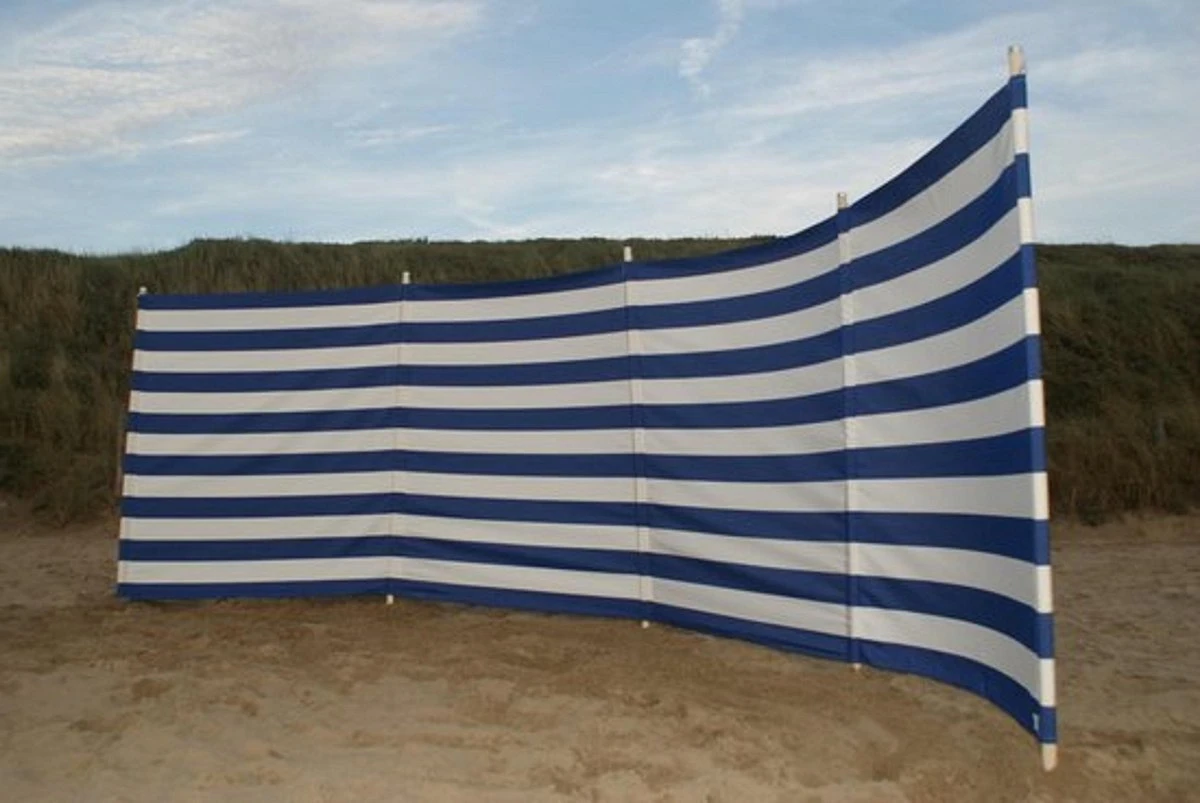 Sunline TOPPER!! Strand Windscherm Kobalt Blauw - Wit - 5 Meter Sterk Dralon Met 2 Delige Stokken 180 Cm -Doekhoogte 140 Cm 3 Sunline TOPPER!! Strand Windscherm Kobalt Blauw - Wit - 5 Meter Sterk Dralon Met 2 Delige Stokken 180 Cm -Doekhoogte 140 Cm