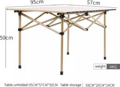 Buxibo - Lichtgewicht Vouwbare Campingtafel - Inklapbaar - Vis/Tuin/Picknick Tafel - Kamperen - Met Opberghoes - Aluminium - Grijs -Buiten Kamperen Apparatuur 1200x869 1