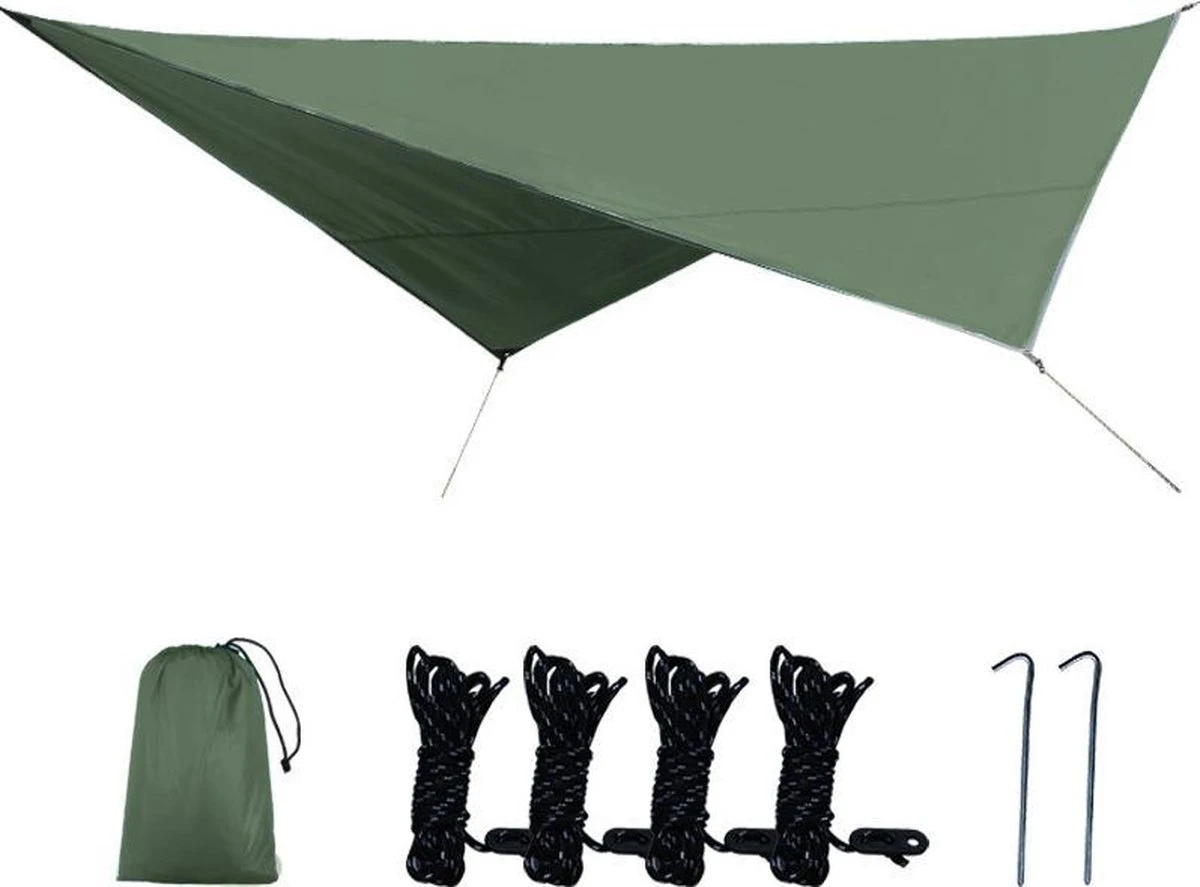Merkloos TDR - Outdoor Draagbaar Zonnescherm Met Opbergtas - Waterdicht - Tarps Voor Kamperen 300 *300cm - 3-4 Personen -Leger Groen 3 Merkloos TDR - Outdoor Draagbaar Zonnescherm Met Opbergtas - Waterdicht - Tarps Voor Kamperen 300 *300cm - 3-4 Personen -Leger Groen
