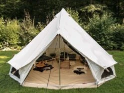 Skandika Tipii 400 Canvas Tent – Tipi-tenten – 8 Persoons Familietent - Campingtent – Muggengaas – 250 Cm Stahoogte – 400 Cm Diameter – 4000 Mm Waterkolom – Indische Tent, Partytent, Festivaltent – Outdoor, Camping, Tuin – Kamperen – Wit -Buiten Kamperen Apparatuur 1200x900 12