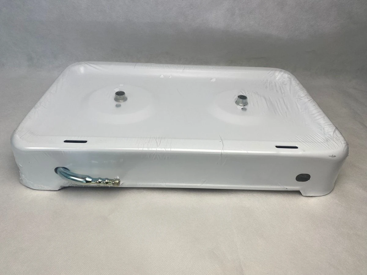 EDM 2-Pits Gaskooktoestel - Camping - Wit - 46x30x12 Cm 6 EDM 2-Pits Gaskooktoestel - Camping - Wit - 46x30x12 Cm - Afbeelding 4