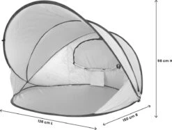 Deryan Luxe Pop Up Strandtent XXL - Anti-UV 50+ - Zilver -Buiten Kamperen Apparatuur 1200x907