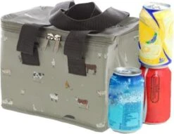 Kleine Koeltas Voor Lunch Grijs Met Boerderij Dieren Print 16 X 21 X 14 Cm 4,7 Liter - Koeltassen -Buiten Kamperen Apparatuur 1200x928 2