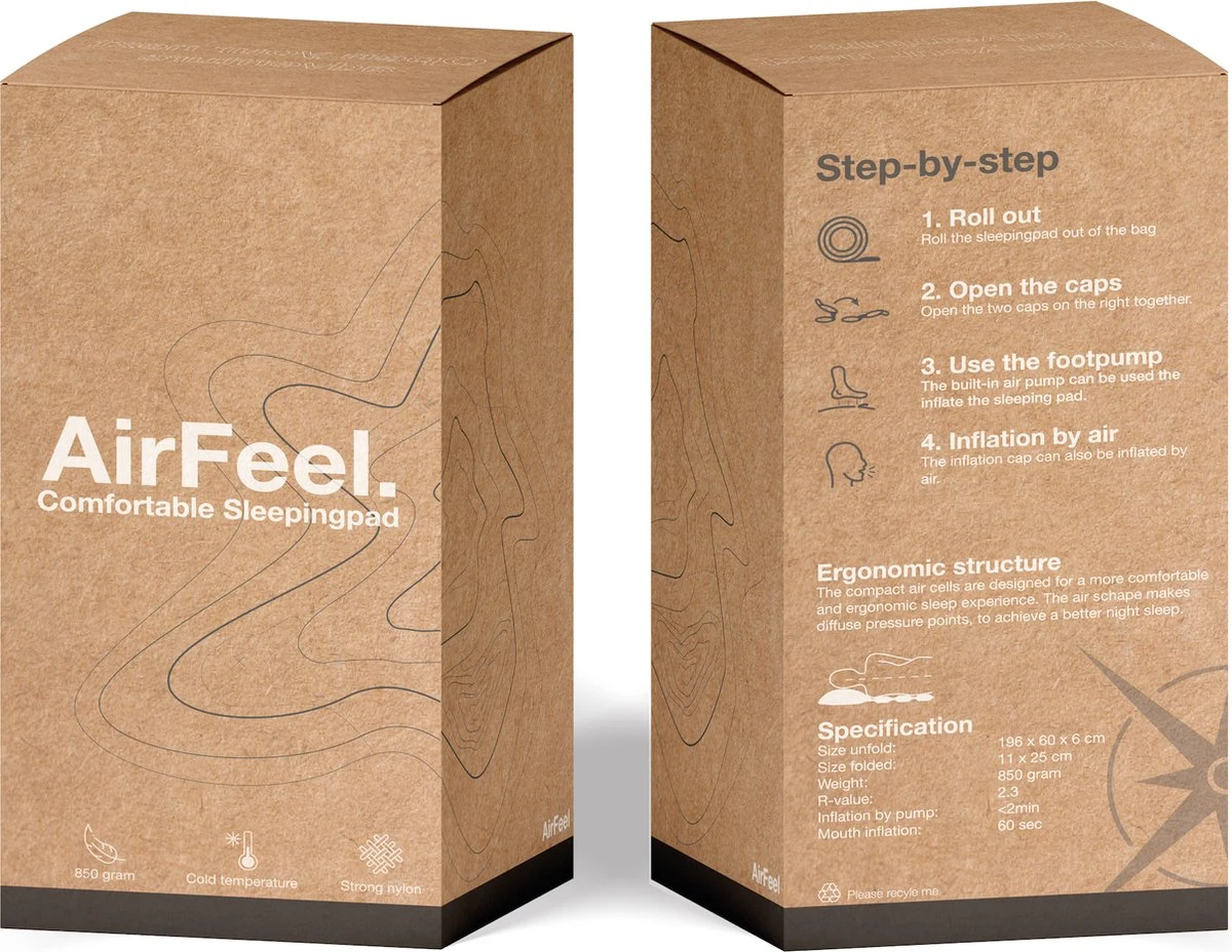 AirFeel Opblaasbaar Slaapmatje - Ingebouwde Pomp En Kussen - Lichtgewicht - 196 X 60 X 6cm - Gray 9 AirFeel Opblaasbaar Slaapmatje - Ingebouwde Pomp En Kussen - Lichtgewicht - 196 X 60 X 6cm - Gray - Afbeelding 7