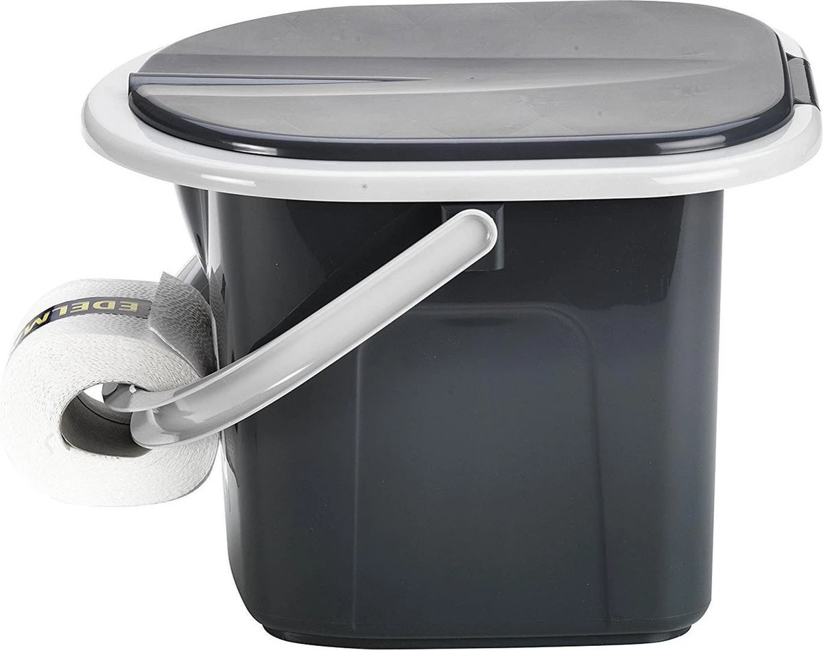 Branq Toiletemmer Draagbaar Met Deksel - 15,5L - Antraciet 6 Branq Toiletemmer Draagbaar Met Deksel - 15,5L - Antraciet - Afbeelding 4