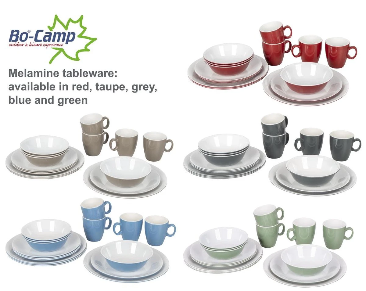 Bo-Camp Servies - Campingbord - 100% Melamine - 16-delig - Grijs 9 Bo-Camp Servies - Campingbord - 100% Melamine - 16-delig - Grijs - Afbeelding 7