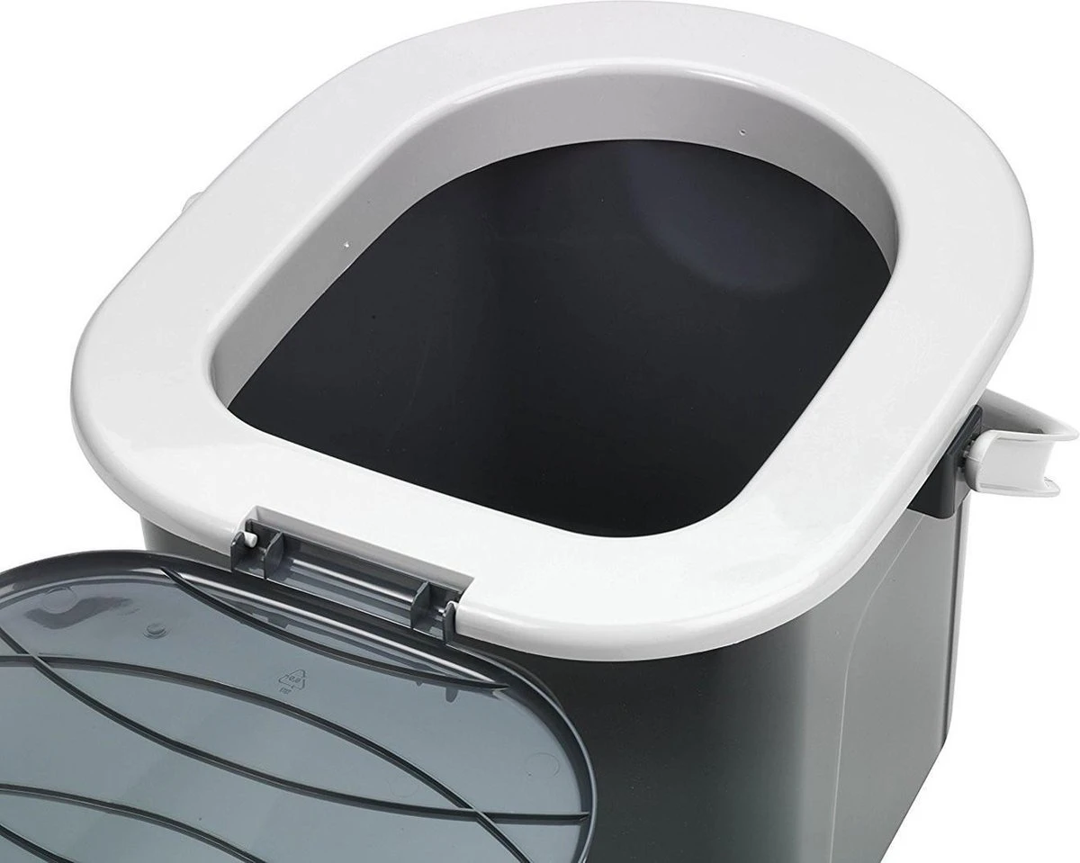 Branq Toiletemmer Draagbaar Met Deksel - 15,5L - Antraciet 4 Branq Toiletemmer Draagbaar Met Deksel - 15,5L - Antraciet - Afbeelding 2