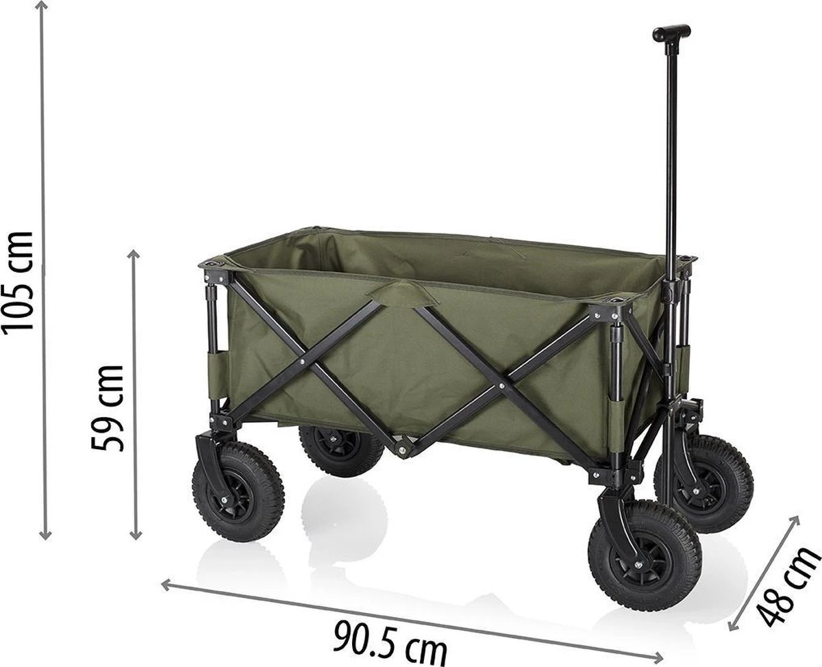 Campart Bolderkar HC-0915 - Opvouwbaar - Bolderwagen Met Stevig Harmonicaframe - Inclusief Opbergtas En Bodemplaat - Groen 8 Campart Bolderkar HC-0915 - Opvouwbaar - Bolderwagen Met Stevig Harmonicaframe - Inclusief Opbergtas En Bodemplaat - Groen - Afbeelding 6