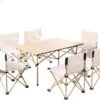 Buxibo - Lichtgewicht Vouwbare Campingtafel - Inklapbaar - Vis/Tuin/Picknick Tafel - Kamperen - Met Opberghoes - Aluminium - Grijs -Buiten Kamperen Apparatuur 1200x995 2