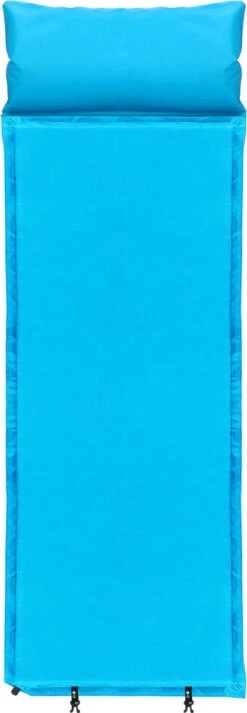 Springos Slaapmat | Zelfopblazend | 186 Cm | Inclusief Hoes & Hoofdkussen | Lichtblauw -Buiten Kamperen Apparatuur 416x1200