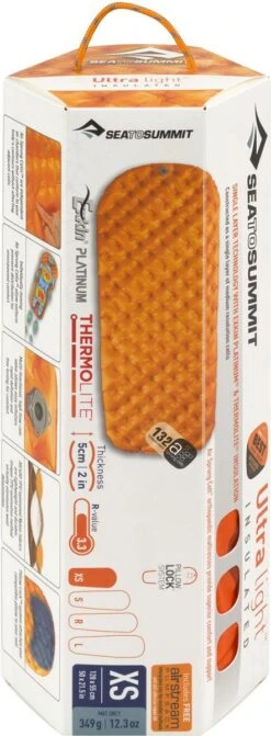 Sea To Summit UltraLight Insulated Regular Opblaasbare Slaapmat - 5cm - 480g - Oranje -Buiten Kamperen Apparatuur 442x1200