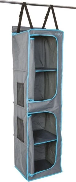 Bo-Camp - Tentorganizer - 4-vaks - 2 Deurtjes - 35x35x131 Cm - Grijs -Buiten Kamperen Apparatuur 502x1200