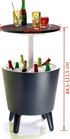 Keter Coolbar Partytafel – 49,5x49,5x57cm - Antraciet -Buiten Kamperen Apparatuur 605x1200 1