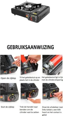 Camping Kooktoestel - Draagbaar Gasfornuis - Incl. 20x Gasflessen En Koffer 8 Camping Kooktoestel - Draagbaar Gasfornuis - Incl. 20x Gasflessen En Koffer -Buiten Kamperen Apparatuur 660x1200 4