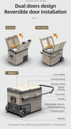 Alpicool 55L - Koelkast/vriezer - 12V-24V/230V - Compressor - APP - Voor Auto En Huis - Outdoor Camping Benodigdheden -Buiten Kamperen Apparatuur 664x1200