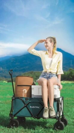 Flextail Gear Bolderkar Opvouwbaar Ezy Wagon - Tot 100KG - Wielen Loskoppelbaar - Zwart -Buiten Kamperen Apparatuur 674x1200