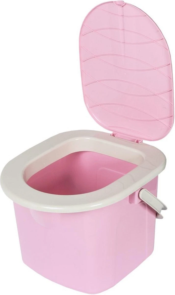 Branq Toiletemmer Draagbaar Met Deksel - 15,5L - Roze 3 Branq Toiletemmer Draagbaar Met Deksel - 15,5L - Roze