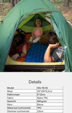 Hikr® Luchtbed - Slaapmat - Opblaasbaar Matras - Lichtgewicht - Outdoor - Camping - Hiking & Wandelen -Buiten Kamperen Apparatuur 764x1200